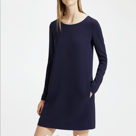 Theory Dresses | Theory Long Sleeve Paneled Shift Dress Black Nwt S | Color: Black | Size: S | Kraftwerks's Closet